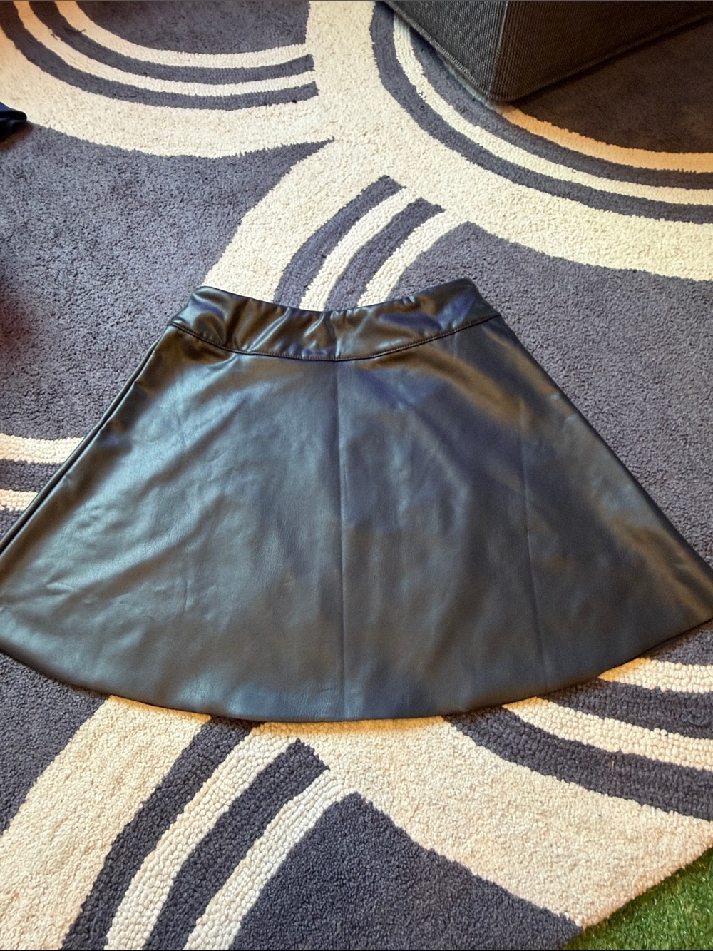 Splendid girls Black Faux Leather Circle Skirt